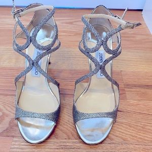 Jimmy Choo Ivetter Glitter Sandals - like new!